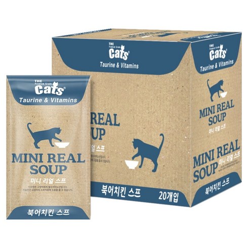 더캣츠 고양이 미니리얼스프 간식 파우치, 북어치킨, 40g, 20개