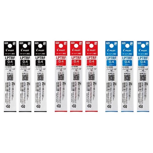 파이롯트 쥬스업 3 / 4 다색볼펜 리필심 0.4mm 3종 x 3p 세트, 블랙, 레드, 블루, 1세트