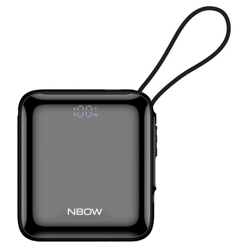 엔보우 초고속충전 보조배터리 35W 10000mAh 멀티단자, 블랙, NBOW-Q10