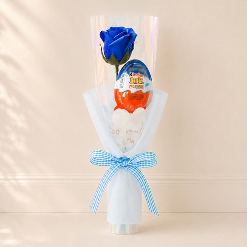 센트바스켓 킨더조이 한송이 비누꽃 꽃다발, 블루(꽃다발), 랜덤발송(킨더조이), 2개