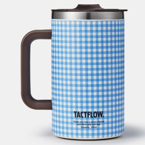 택플로우 머그 TFB205, 스카이블루체크, 1개, 700ml