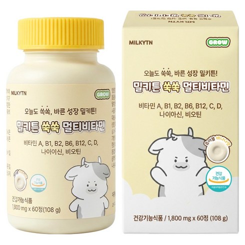 밀키튼 쑥쑥 멀티비타민 108g, 1개, 60정