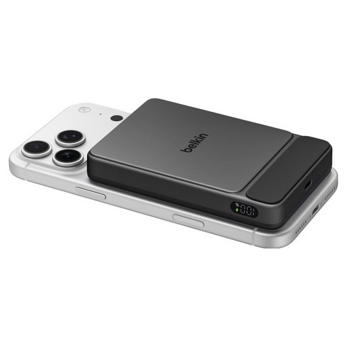 벨킨 울트라차지 Qi2 25W 슬림 마그네틱 무선 충전 보조배터리 10000mAh C타입, 블랙, BPD022fqBK