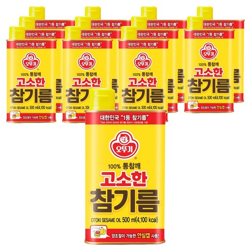오뚜기 고소한 참기름 캔, 500ml, 12개