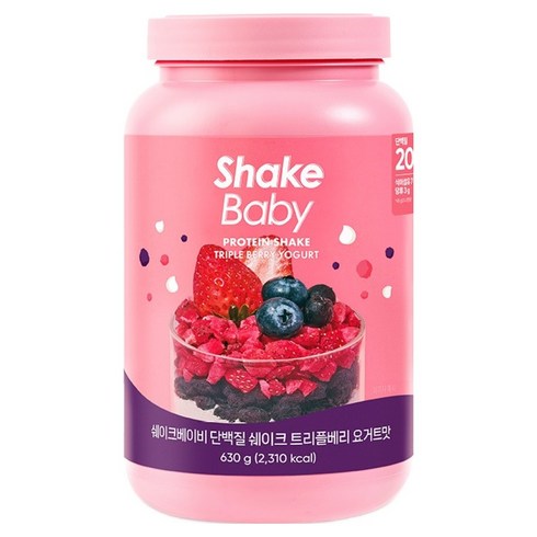 쉐이크베이비 락토컷 단백질 쉐이크 트리플베리 요거트맛, 630g, 1개