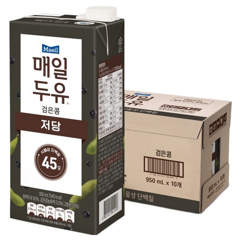 매일두유 저당 검은콩 두유, 950ml, 10개