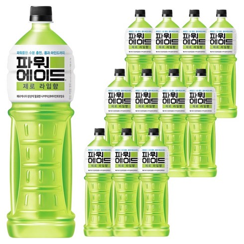 파워에이드 제로 라임향 탄산음료, 1.5L, 12개