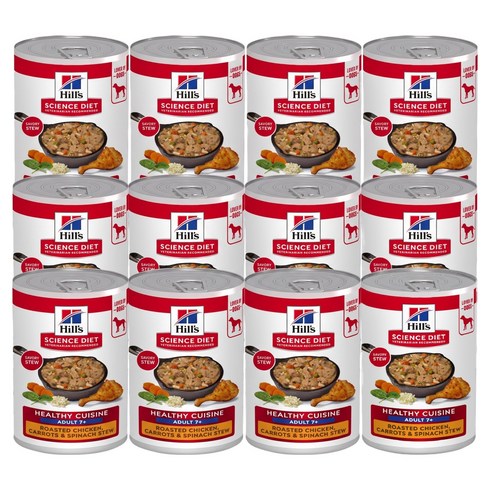 힐스사이언스다이어트 어덜트 7+ 강아지 헬시 퀴진 치킨 스튜 습식사료, 12개, 354g, 닭+채소