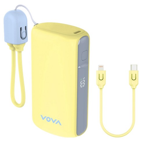 보바 그립 미니 고속충전 보조배터리 10000mAh, VA-115, 옐로우
