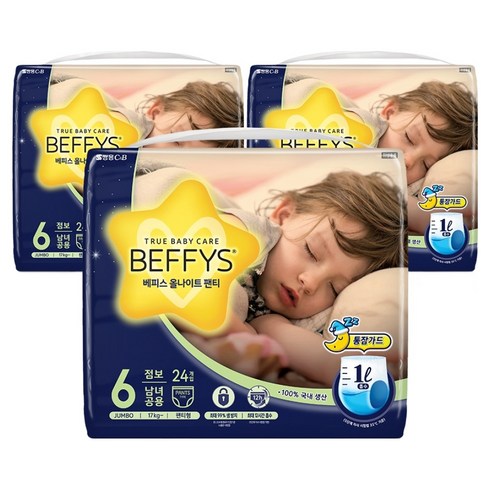 베피스 올나이트 팬티형 밤기저귀 남녀공용 6단계, 72매, 점보형(2XL)