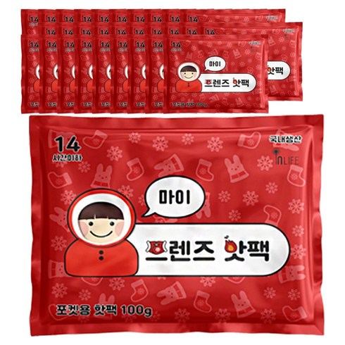 인라이프 국내제조 포켓형 마이 프렌즈 핫팩 100g, 30개