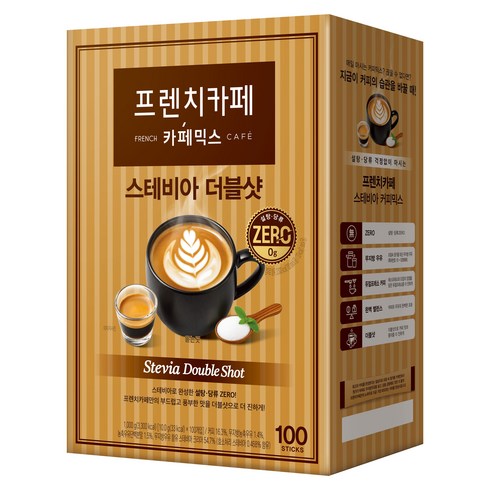 프렌치카페 카페믹스 스테비아 더블샷, 10g, 1개, 100개입