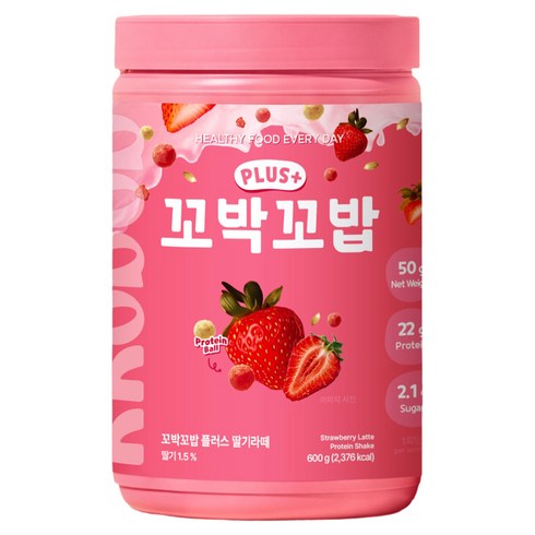 꼬박꼬밥 플러스 단백질 쉐이크 딸기라떼, 600g, 1개