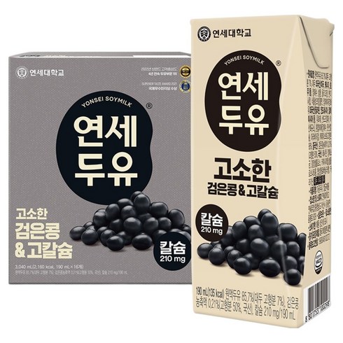 연세두유 고소한 검은콩 앤 고칼슘, 190ml, 16개