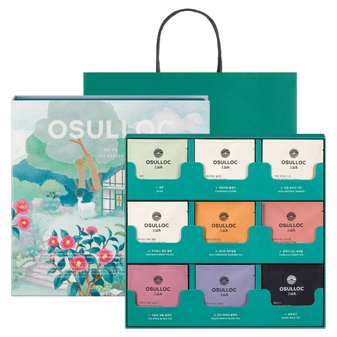오설록 차의정원 9종 x 3p 차선물세트 + 쇼핑백, 차 9종 + 쇼핑백, 1세트
