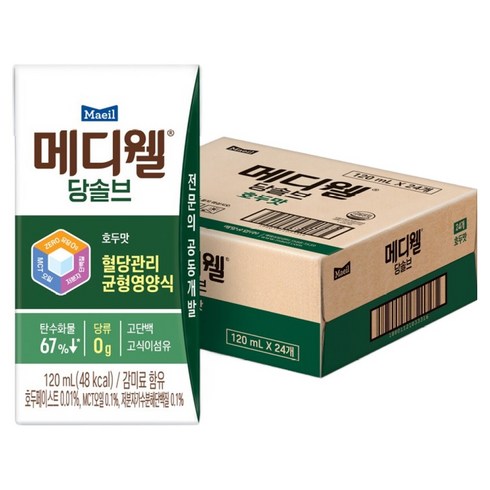 메디웰 당솔브 호두맛 혈당관리 균형영양식, 120ml, 24개