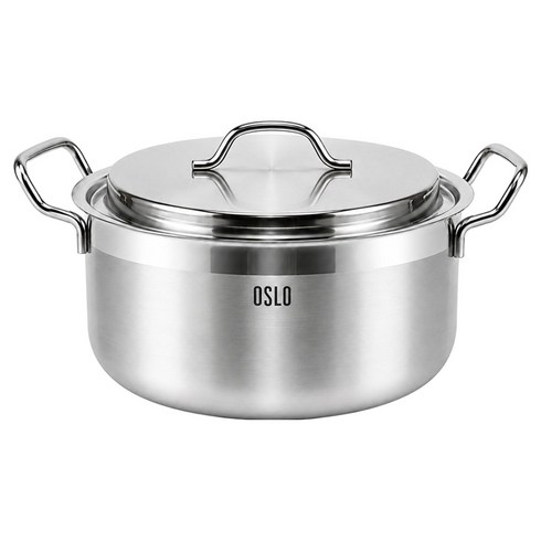 오슬로 인덕션 플레인 IH 스텐냄비 곰솥 24cm, 혼합색상, 본체 + 뚜껑, 1개
