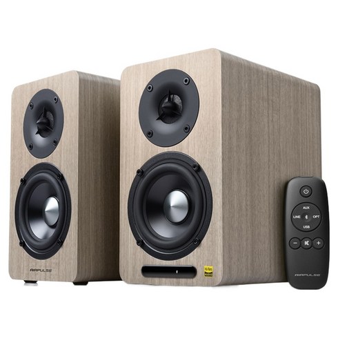 에어펄스 A60 Hi-Fi 데스크테리어 북쉘프 블루투스 스피커, 월넛, AIRPULSE A60