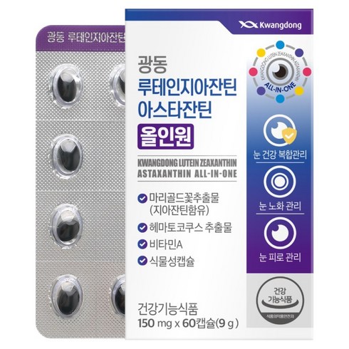 광동제약 루테인지아잔틴 아스타잔틴 올인원 9g, 1개, 60정