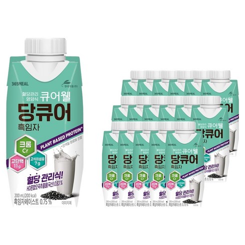 365밀 당큐어 흑임자맛 혈당관리 영양식, 18개, 200ml