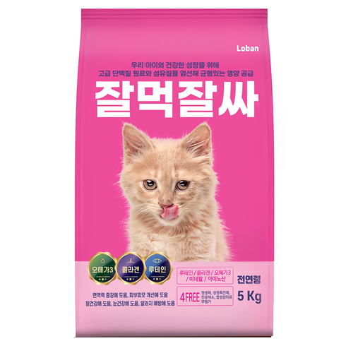 잘먹잘싸 전연령 고양이 대용량 사료, 가수분해 연어, 5kg, 1개