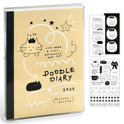 아이코닉 2027 두들 다이어리, 04 PASTEL YELLOW, 1개