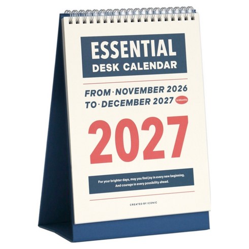 아이코닉 2027 에센셜 데스크 캘린더, 혼합색상, 1개