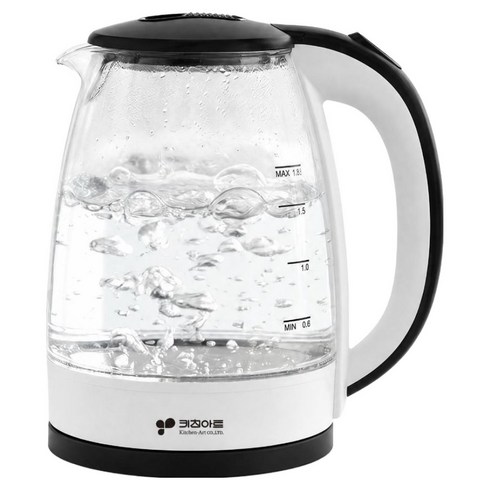 키친아트 유리 대용량 무선 전기포트 1.8L, KAEP-G3182BW