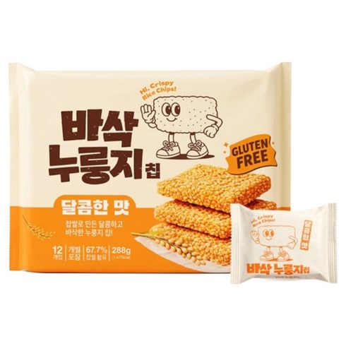 더주 바삭 누룽지칩 달콤한맛 12p, 288g, 1개