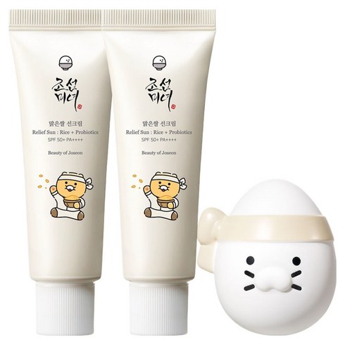 조선미녀 춘식이 콜라보 맑은쌀 선크림 50ml x 2p + 기획 스트레스볼 세트, 2개
