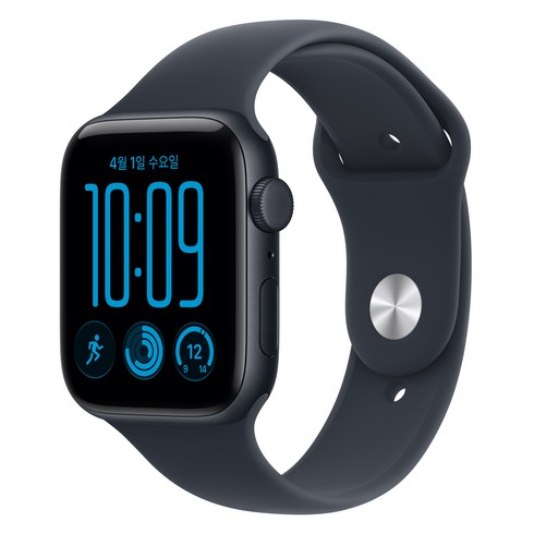 Apple 2026 애플워치 SE3 알루미늄 케이스, 미드나이트, 44mm, GPS+Cellular, 네이비 블루, M/L