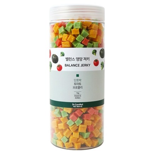 닥터케어누트 강아지 밸런스 영양 져키, 1개, 1kg, 혼합맛(토마토/브로콜리/단호박)