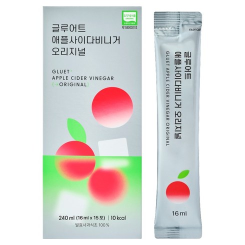 글루어트 유기농 애플사이다 비니거 오리지널 15p, 1개, 240ml