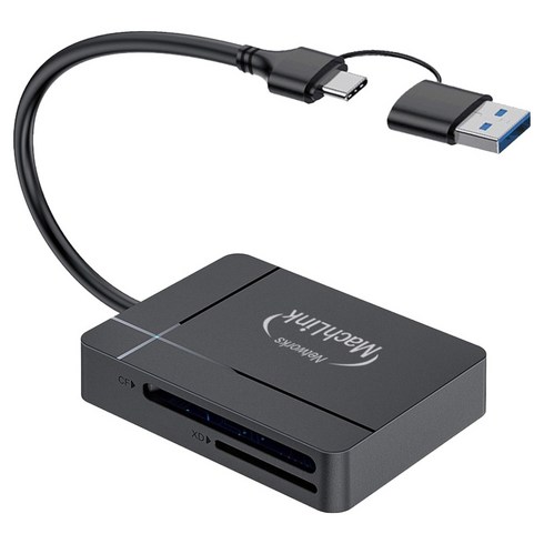 마하링크 USB 3.1 Type C + USB 3.0 CF SD MicroSD MS XD 멀티 카드리더기, 혼합색상, 1개, ML-MRT37
