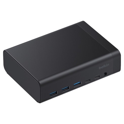 벨킨 connect USB C 12in1 10Gbps 4K 60Hz HDMI 100W PD 2.5Gb 이더넷 듀얼 디스플레이 독 INC032qcBK, 블랙, 1개