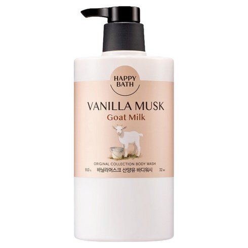해피바스 오리지널컬렉션 고보습 산양유 바디워시 바닐라 머스크향 910g, 1개, 910ml