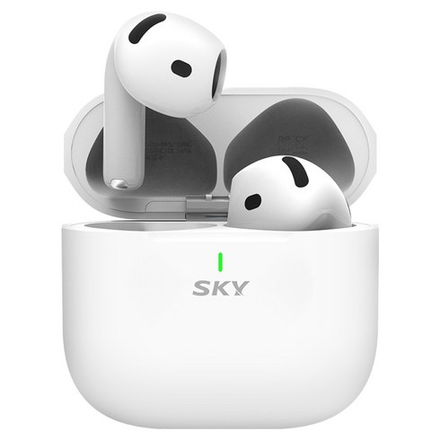 SKY 핏 S 프로 ANC 노이즈캔슬링 TWS 오픈형 무선 블루투스 6.0 이어폰, 화이트, IM-S-PRO