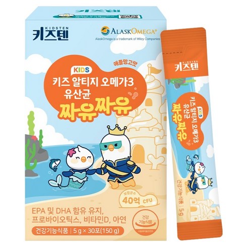 키즈텐 키즈 알티지 오메가3 유산균 비타민D 4중 기능성 짜유짜유 스틱 30p, 150g, 1개