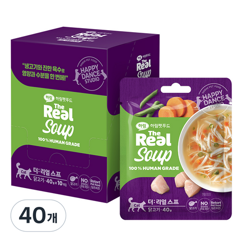 하림펫푸드 전연령 더리얼 캣 스프, 닭, 40g, 40개