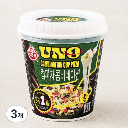 오뚜기 유엔오 컵피자 콤비네이션 (냉동), 150g, 1개입, 3개