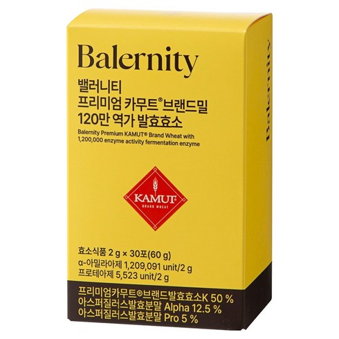 밸러니티 프리미엄 카무트 브랜드밀 효소 30p, 1개, 60g