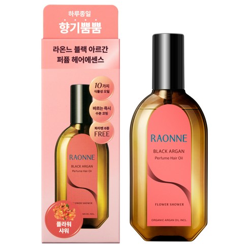 라온느 블랙 아르간 퍼퓸 헤어오일 플라워 샤워, 100ml, 1개
