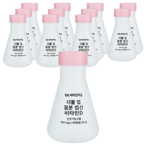 비타민마을 더블 업 철분 엽산 비타민D 30g, 60정, 12개