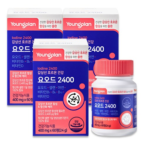 영플랜 요오드 2400 갑상선 호르몬 건강, 60정, 3개