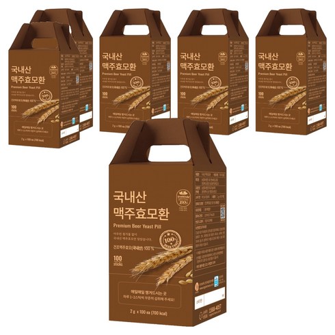 유기농마루 정품 국내산 맥주효모환 100p, 200g, 6개