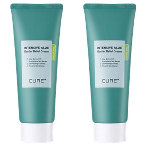 김정문알로에 큐어 인텐시브 알로에 배리어 릴리프 크림, 100g, 2개