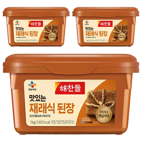 재래식 된장, 1kg, 3개
