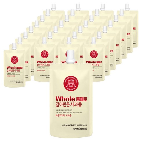 통째로 갈아만든 진짜 사과즙, 100ml, 90개