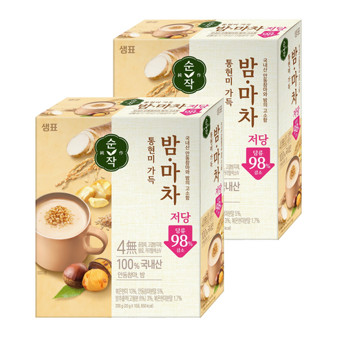순작 통현미 가득 저당 밤마차, 20g, 2개, 10개입