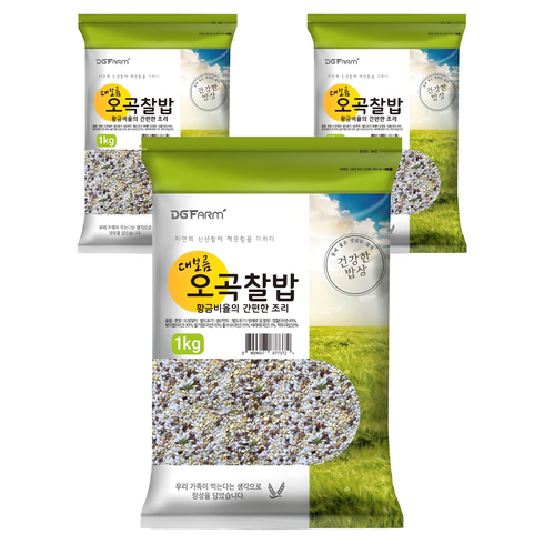 대구농산 황금비율의 간편한 조리 국내산 오곡찰밥, 1kg, 3개